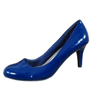 Comfort Plus by Predictions Women Pump Size 10 Office Dress Navy Blue Patent